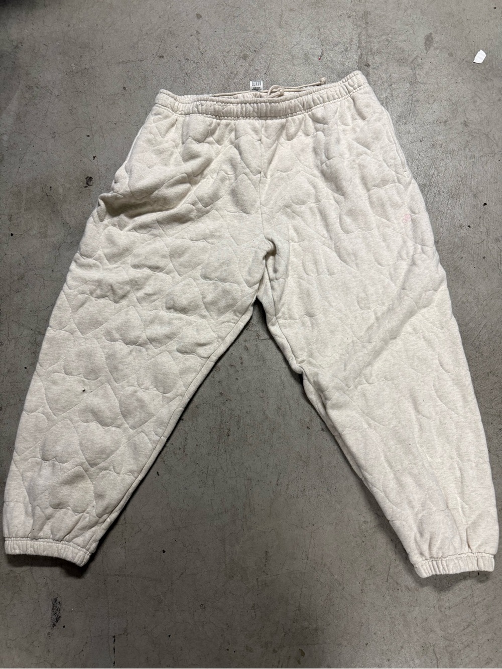 PINK Victoria's Secret Quilted Jogger Pants - Cream White